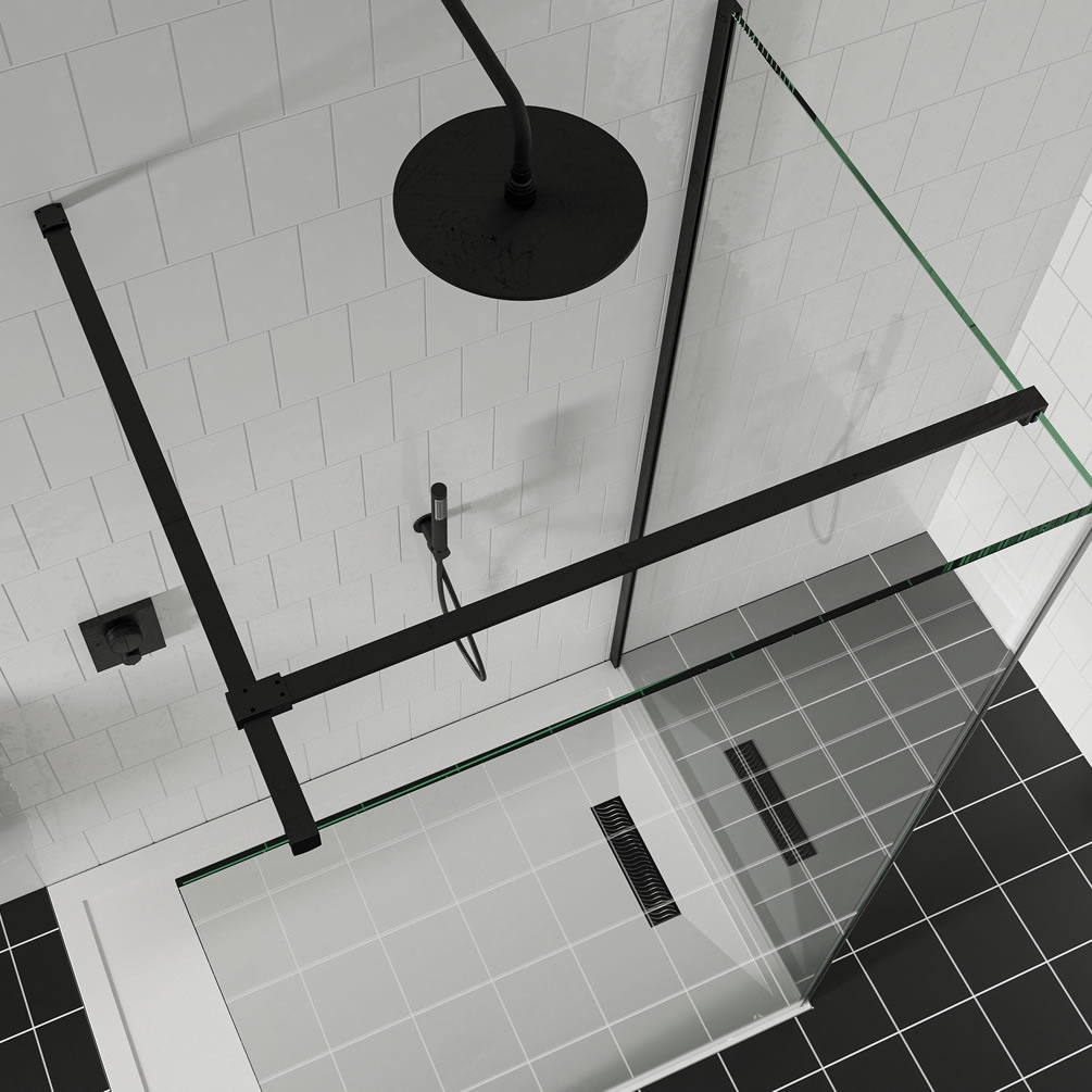 Lifestyle image of Crosswater Matt Black T Bracing Bar